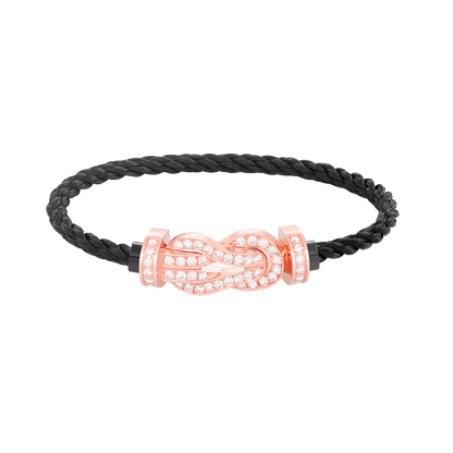 [Amore Jewelry]CHANCE LARGE 8 FIGURE BUCKLE FULL DIAMOND BRACELET ROSE GOLD