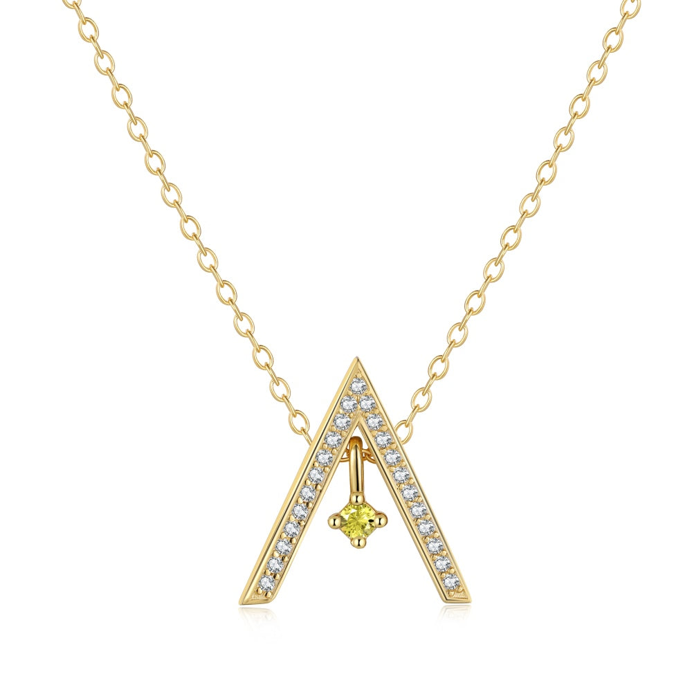 [Amore Jewelry]Sparkling "A" Shape Necklace