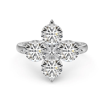 [Amore Jewelry]Four-Leaf Clover Eight-Pointed Star Ring