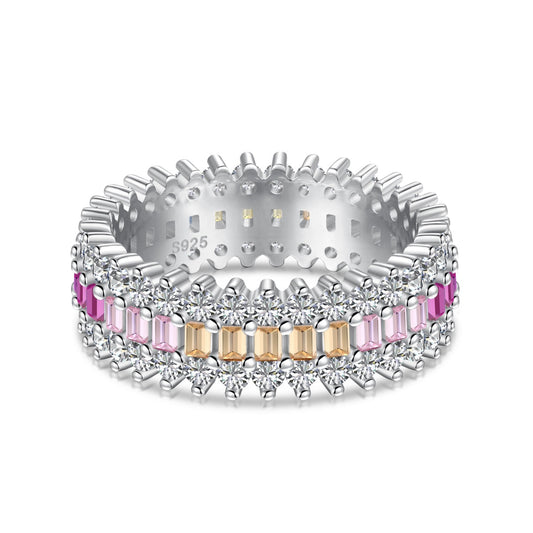 [Amore Jewelry]Ornate Colorful Radiant Cut Daily Ring