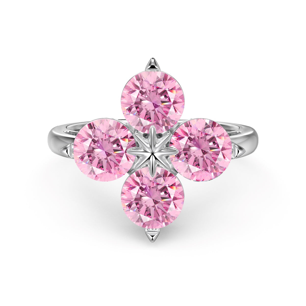 [Amore Jewelry]Four-Leaf Clover Eight-Pointed Star Ring