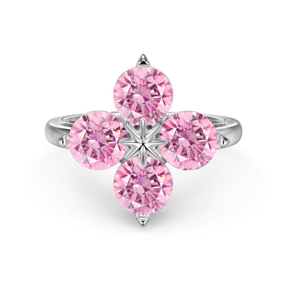 [Amore Jewelry]Four-Leaf Clover Eight-Pointed Star Ring