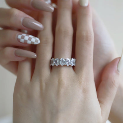 [Amore Jewelry]Dainty Elongated Cushion Cut Tennis Ring