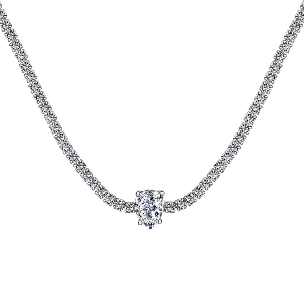 [Amore Jewelry]1.0 carat Unique Pear Cut Tennis Necklace