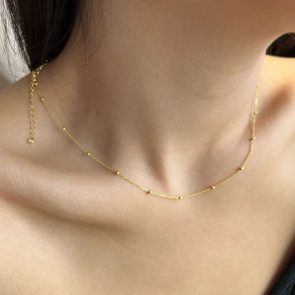 [Amore Jewelry]Small Bead Clavicle Chain Simple Necklace
