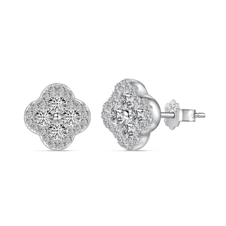 [Amore Jewelry]Four-Leaf Clover Flower Shaped Earrings