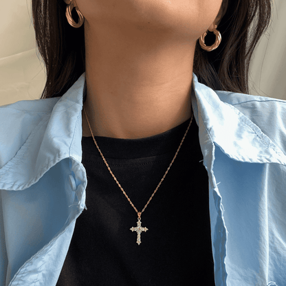 [Amore Jewelry]Delicate Cross Shape Necklace