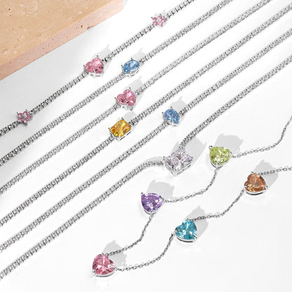 [Amore Jewelry]Dazzling Pink Heart Flower Necklace