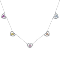 [Amore Jewelry]Sparkling Five Heart Necklace