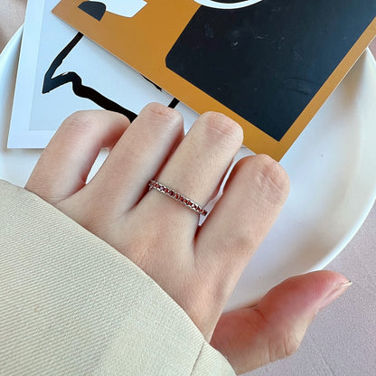 [Amore Jewelry]Delicate Sparkling Round Cut Daily Ring