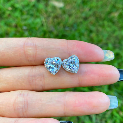 [Amore Jewelry]Sparkling Heart Shape Lover Earrings