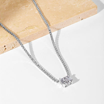 [Amore Jewelry]4.0 Carat Elegant Radiant Cut Necklace
