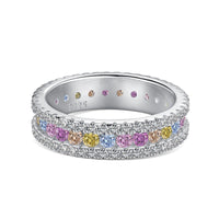 [Amore Jewelry]Delicate Colorful Round Cut Daily Ring