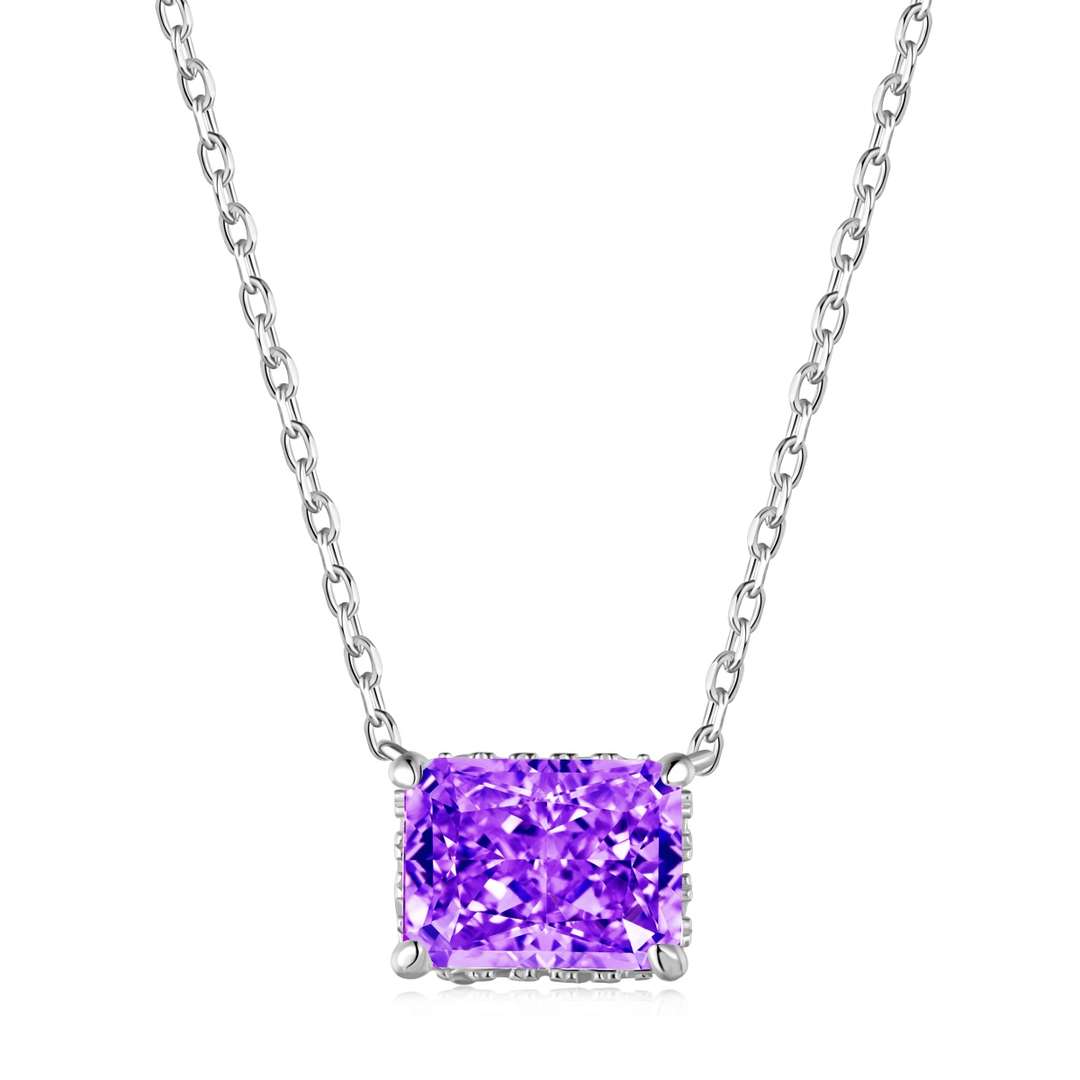 [Amore Jewelry]Luxurious Square Shape Colorful Necalack