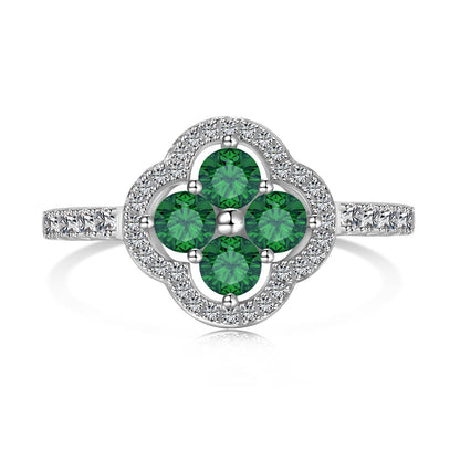 [Amore Jewelry]Four Leaf Clover Flower Design Ring