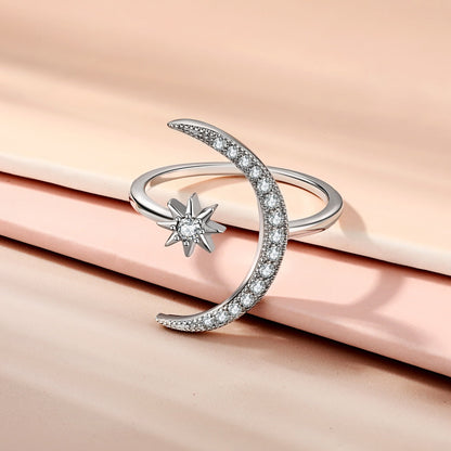 [Amore Jewelry]Eternity Moon & Star Ring