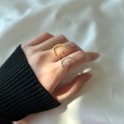 [Amore Jewelry]Eternity Moon & Star Ring