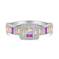 [Amore Jewelry]Exquisite Colorful Radiant Cut Party Ring