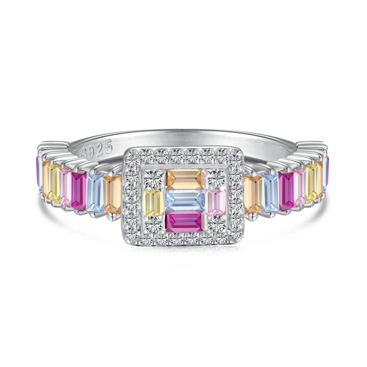 [Amore Jewelry]Exquisite Colorful Radiant Cut Party Ring
