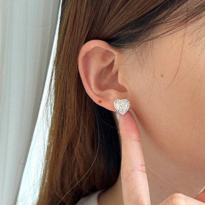 [Amore Jewelry]Sparkling Heart Shape Lover Earrings