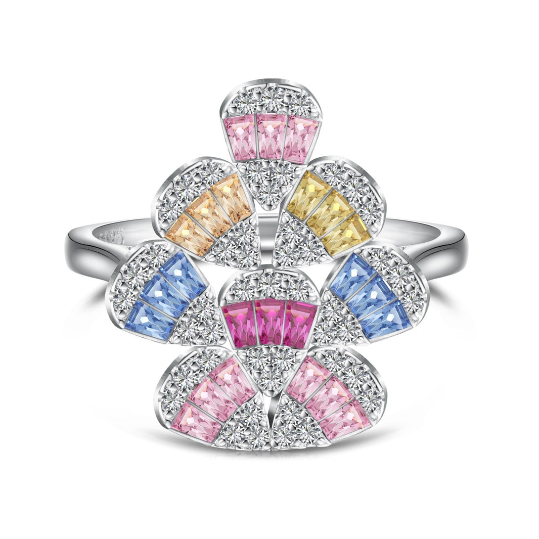 [Amore Jewelry]Sparkling Colorful Water Drop Shape Daily Ring
