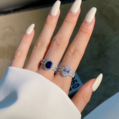 [Amore Jewelry]1.5 Carat Dazzling Charming Oval Cut Banquet Ring