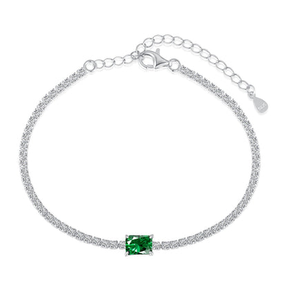 [Amore Jewelry]1.0 Carat Unique Emerald Cut Banquet Bracelet