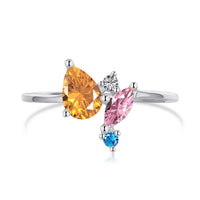 [Amore Jewelry]Radiant Colorful Multi Cut Daily Ring