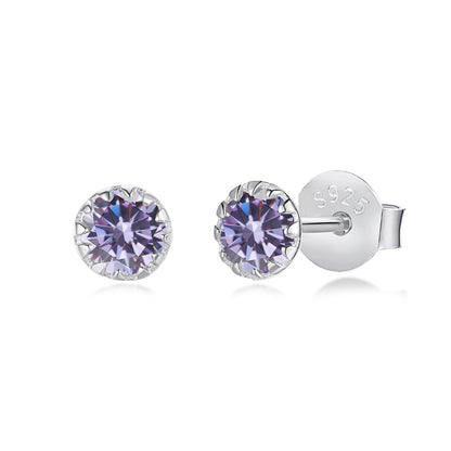 [Amore Jewelry]Sparkling Colorful Round Shape Earrings