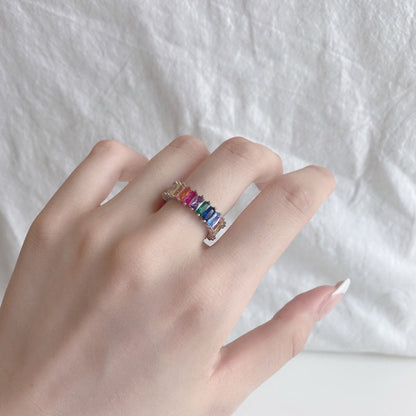 [Amore Jewelry]Unique Colorful Radiant Cut RIng