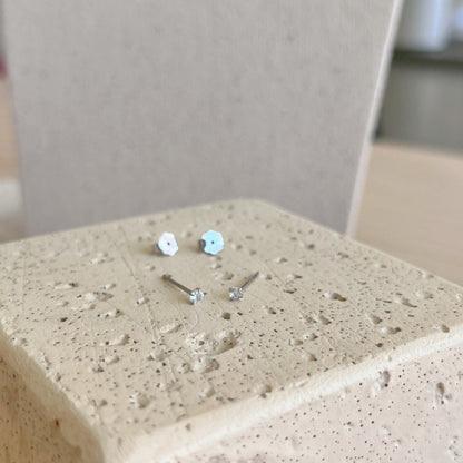 [Amore Jewelry]Delicate Solitaire Earrings