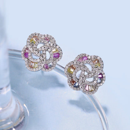 [Amore Jewelry]Exquisite Flower Shape Daily Earrings
