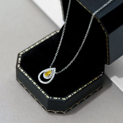 [Amore Jewelry]Sparkling Pear Cut Necklace