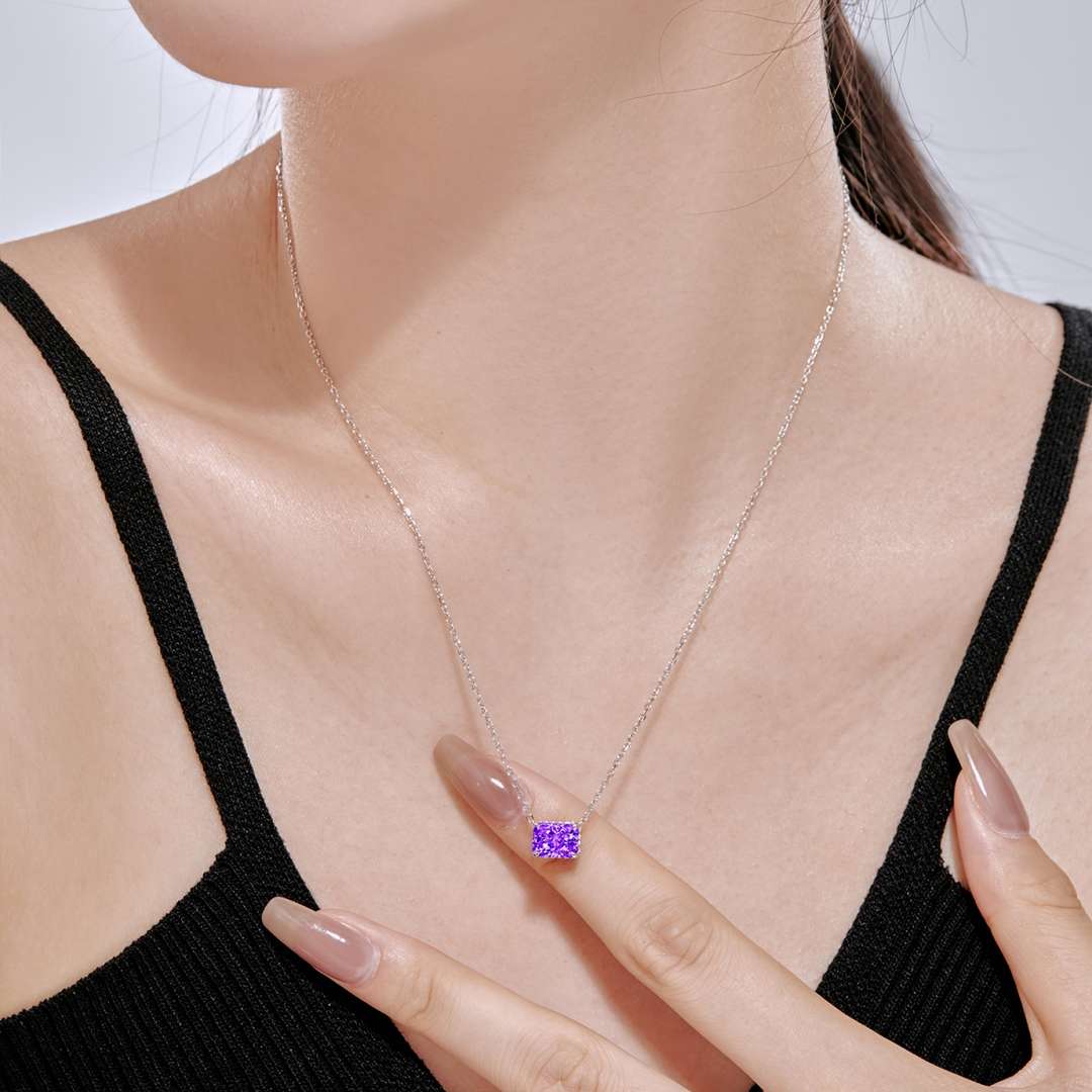 [Amore Jewelry]Luxurious Square Shape Colorful Necalack