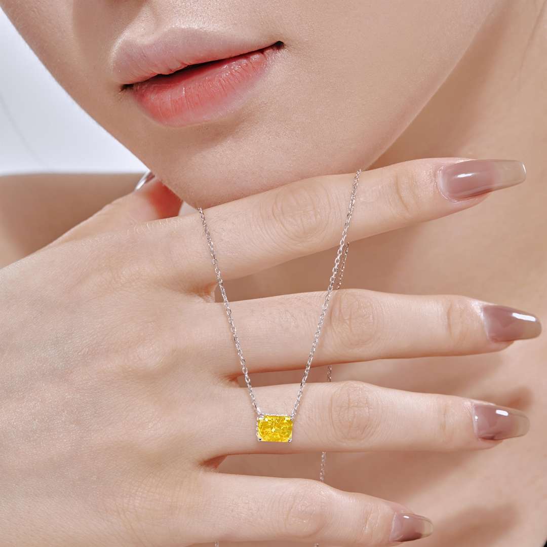 [Amore Jewelry]Luxurious Square Shape Colorful Necalack