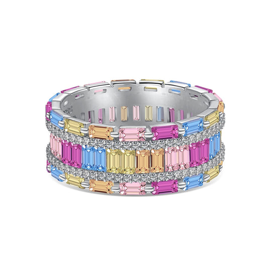 [Amore Jewelry]Dazzling Colorful Radiant Cut Party Ring