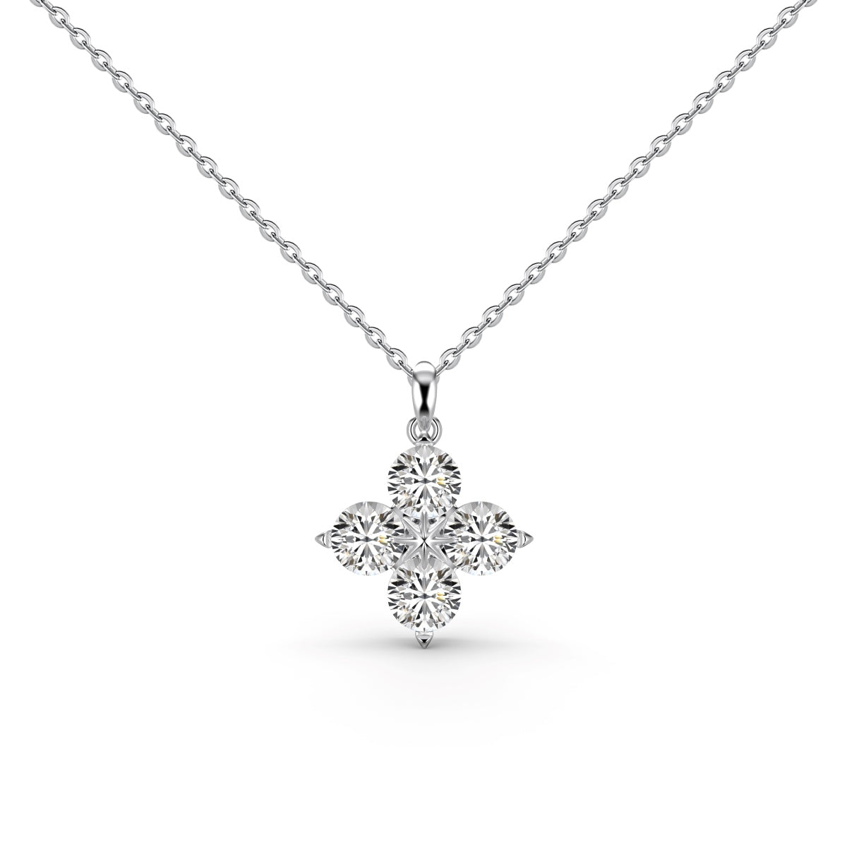 [Amore Jewelry]Four-Leaf Clover And Eight-Pointed Star Necklace