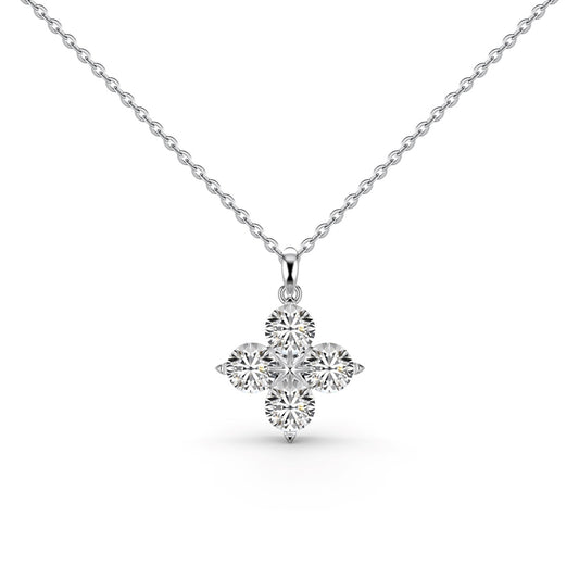 [Amore Jewelry]Four-Leaf Clover And Eight-Pointed Star Necklace