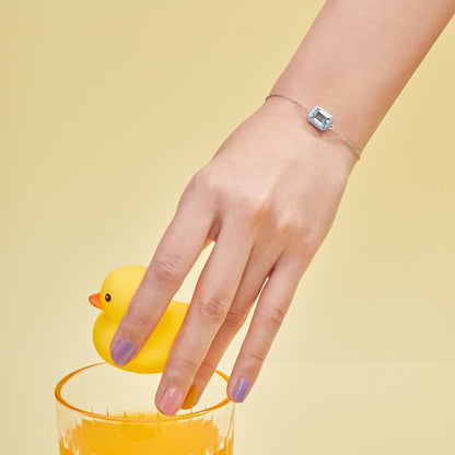 [Amore Jewelry]2.0 Carat Sparkling Colorful Emerald Cut Daily Bracelet