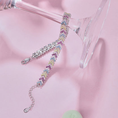 [Amore Jewelry]Ornate Sparkling Round Cut Party Bracelet