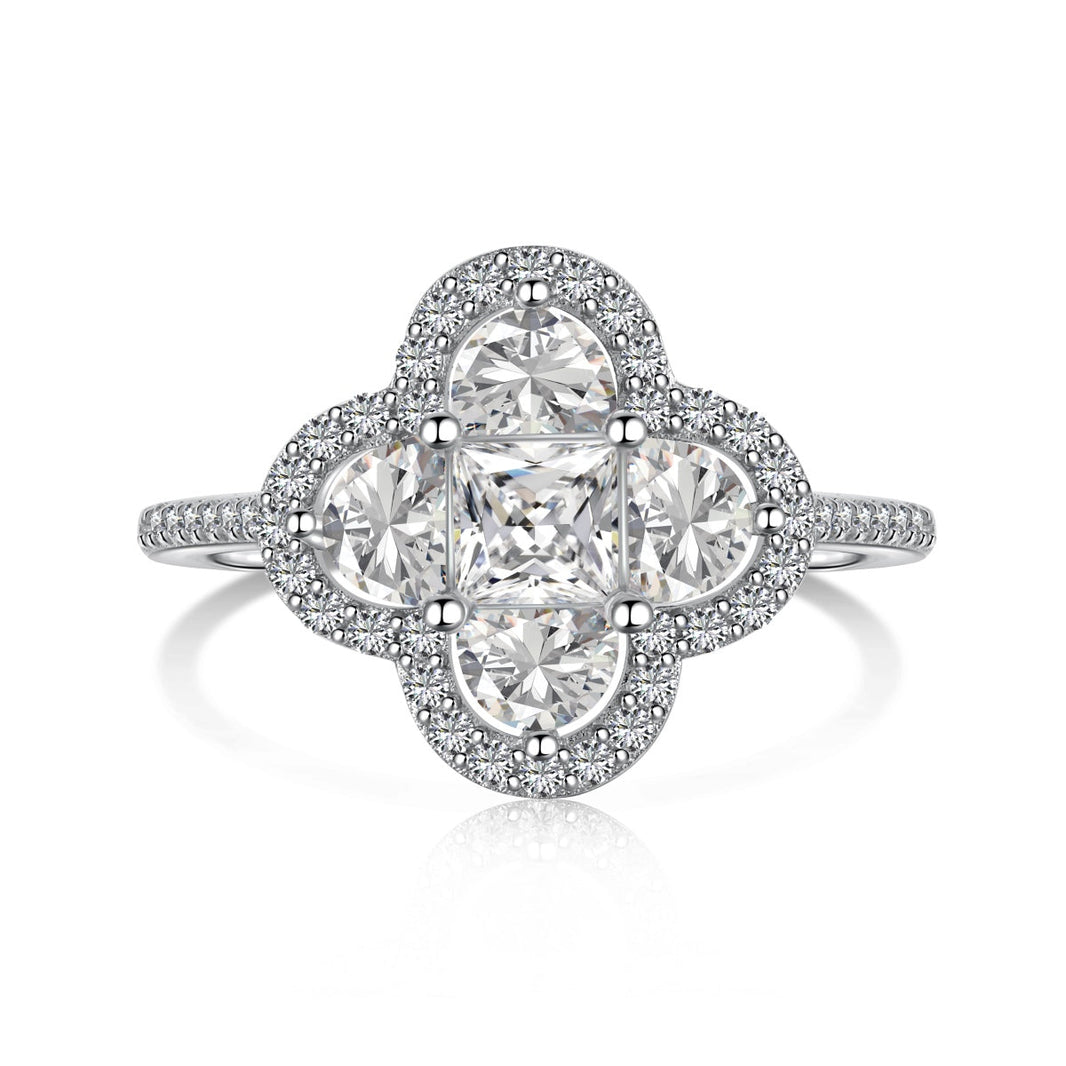 [Amore Jewelry]Luxurious Eternity Flower Shape Banquet Ring