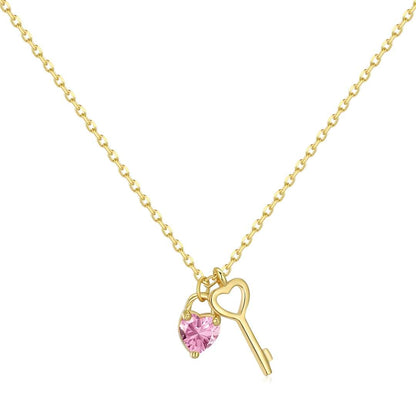 [Amore Jewelry]Unique Heart Shape Key Pendent Necklace