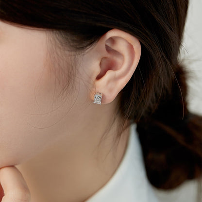 [Amore Jewelry]Radiant Luxurious Princess Cut Daily Earrings