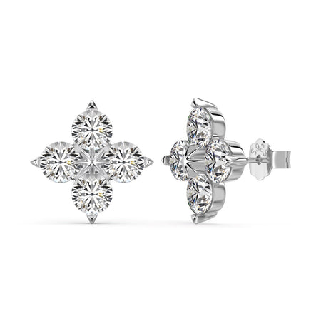 [Amore Jewelry]Four-Leaf Clover Eight-Pointed Star Earrings
