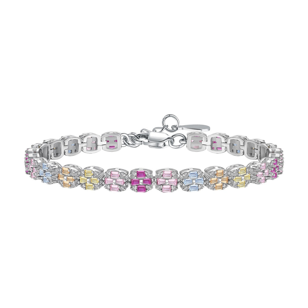 [Amore Jewelry]Delicate Colorful Emerald Cut Daily Bracelet