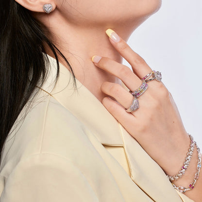 [Amore Jewelry]Delicate Ebullient Heart Shape Wedding Ring