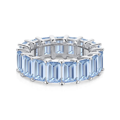 [Amore Jewelry]0.75 Carat Elegant Emerald Cut Tennis Ring