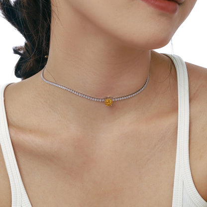 [Amore Jewelry]2.0 Carat Sparkling Tennis Heart Cut Necklace