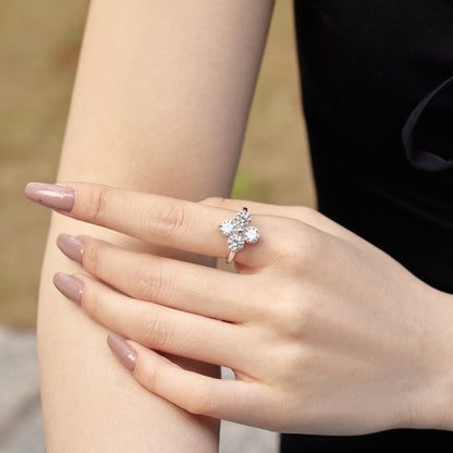 [Amore Jewelry]Four-Leaf Clover Eight-Pointed Star Ring