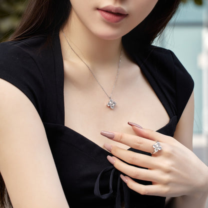 [Amore Jewelry]Four-Leaf Clover And Eight-Pointed Star Necklace